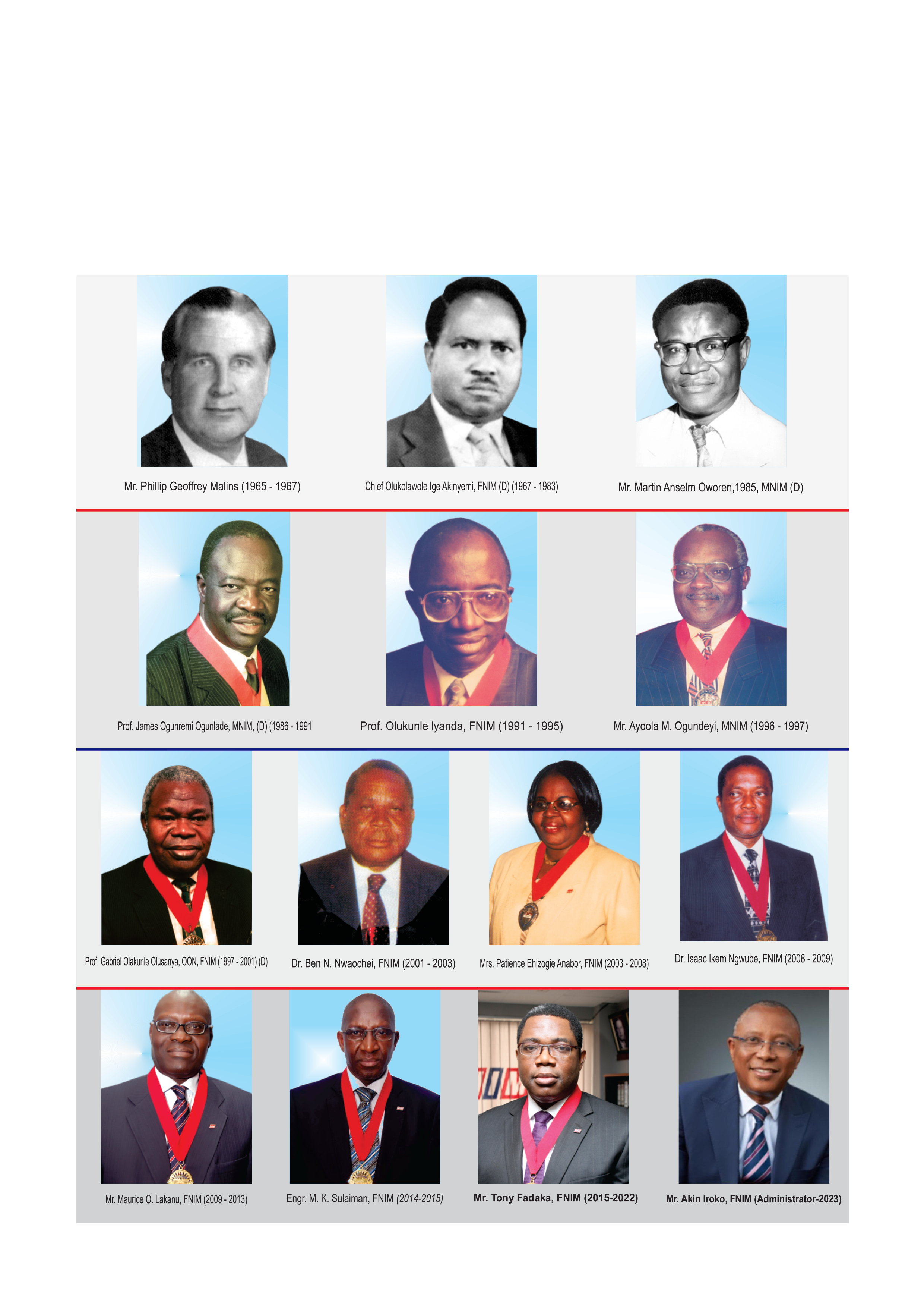 Past Registrars and Directors General of NIM